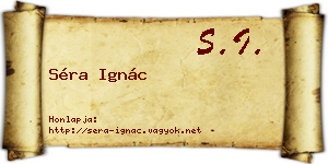 Séra Ignác névjegykártya